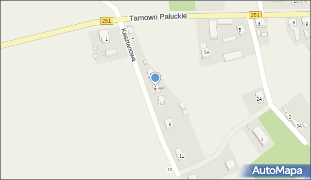 Tarnowo Pałuckie, Kasztanowa, 5, mapa Tarnowo Pałuckie