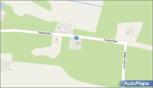 Teodorów, Kazala Stara, 9, mapa Teodorów