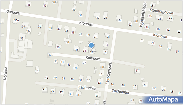 Tłuszcz, Kalinowa, 32, mapa Tłuszcz