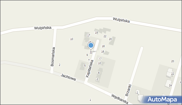 Tomaszkowo, Kapitańska, 11, mapa Tomaszkowo