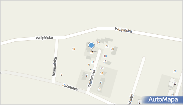 Tomaszkowo, Kapitańska, 15, mapa Tomaszkowo