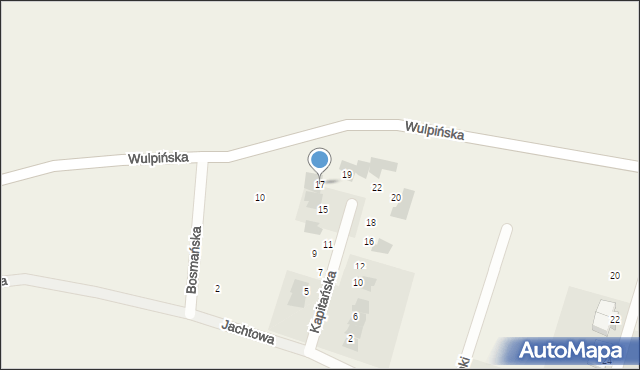 Tomaszkowo, Kapitańska, 17, mapa Tomaszkowo