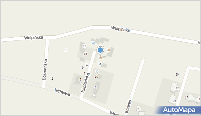 Tomaszkowo, Kapitańska, 18, mapa Tomaszkowo