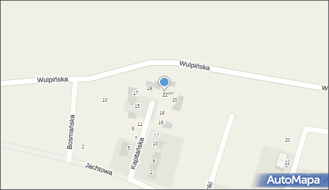 Tomaszkowo, Kapitańska, 22, mapa Tomaszkowo