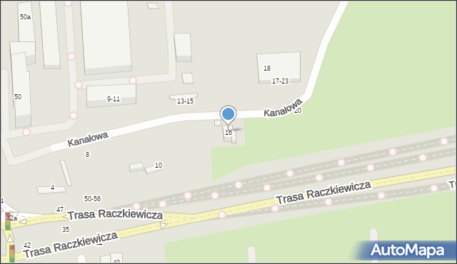 Toruń, Kanałowa, 16, mapa Torunia