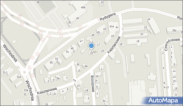 Toruń, Kasztanowa, 11, mapa Torunia