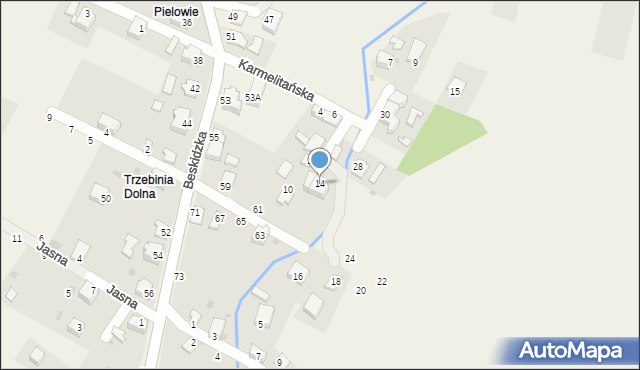 Trzebinia, Karmelitańska, 14, mapa Trzebinia