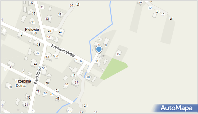 Trzebinia, Karmelitańska, 32, mapa Trzebinia