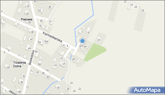 Trzebinia, Karmelitańska, 34, mapa Trzebinia