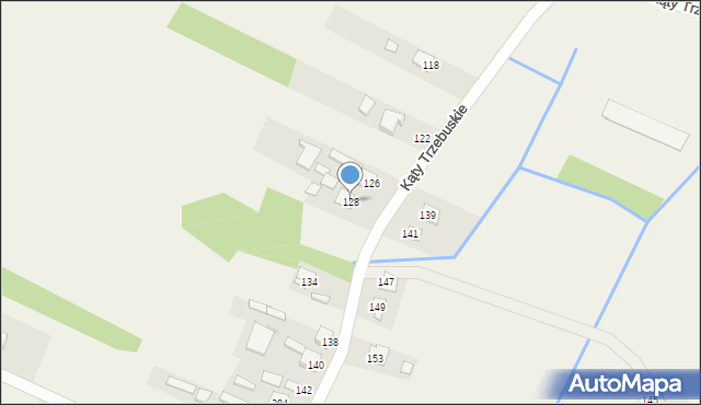 Trzebuska, Kąty Trzebuskie, 128, mapa Trzebuska