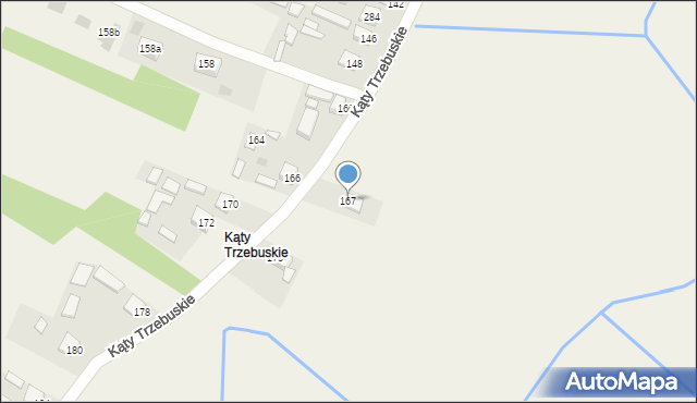 Trzebuska, Kąty Trzebuskie, 167, mapa Trzebuska