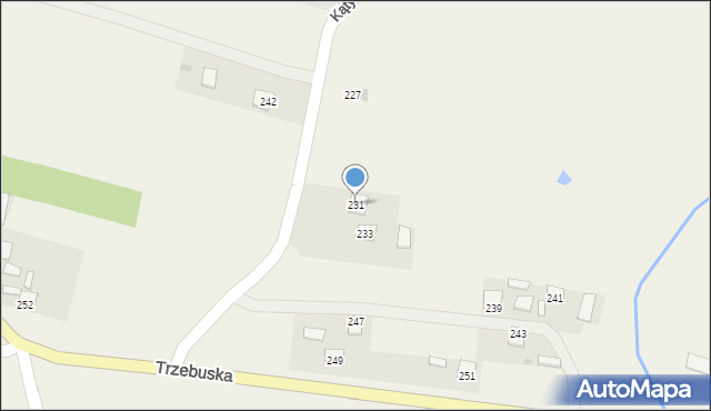 Trzebuska, Kąty Trzebuskie, 231, mapa Trzebuska