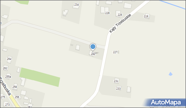 Trzebuska, Kąty Trzebuskie, 242, mapa Trzebuska