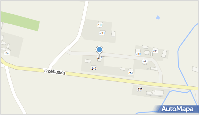 Trzebuska, Kąty Trzebuskie, 247, mapa Trzebuska