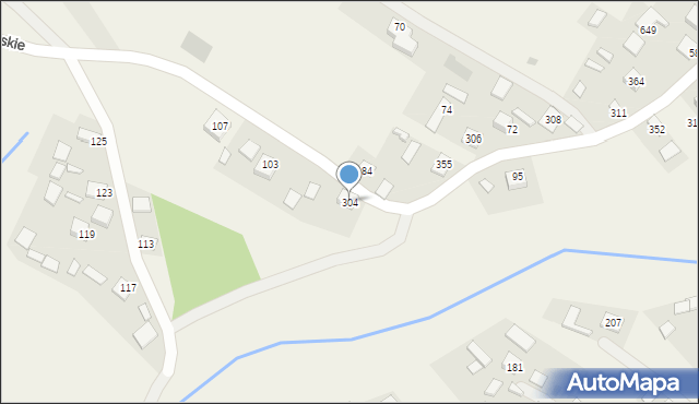 Trzebuska, Kąty Trzebuskie, 304, mapa Trzebuska