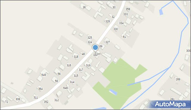 Trzebuska, Kąty Trzebuskie, 322, mapa Trzebuska