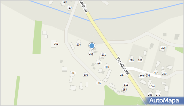 Trzebuska, Kąty Trzebuskie, 503, mapa Trzebuska