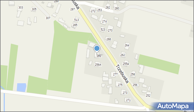 Trzebuska, Kąty Trzebuskie, 527, mapa Trzebuska