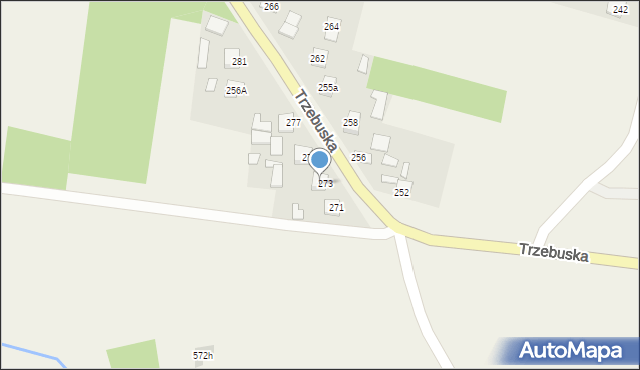 Trzebuska, Kąty Trzebuskie, 533, mapa Trzebuska