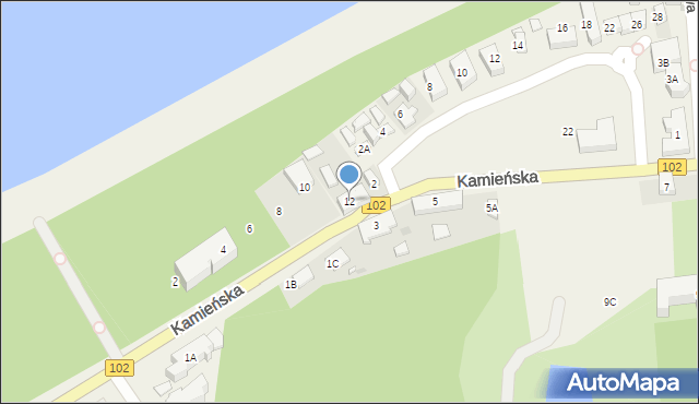 Trzęsacz, Kamieńska, 12, mapa Trzęsacz