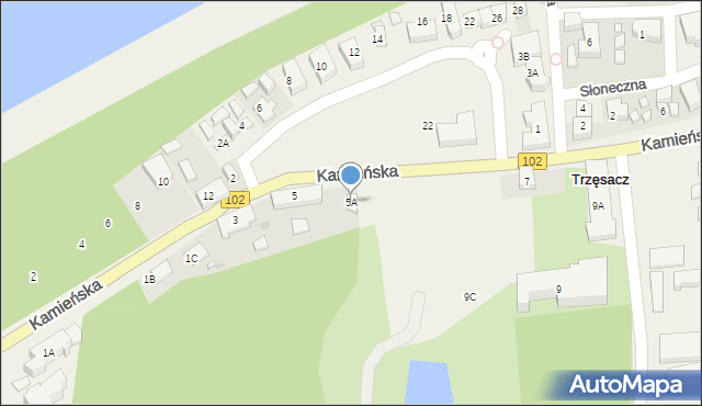 Trzęsacz, Kamieńska, 5A, mapa Trzęsacz