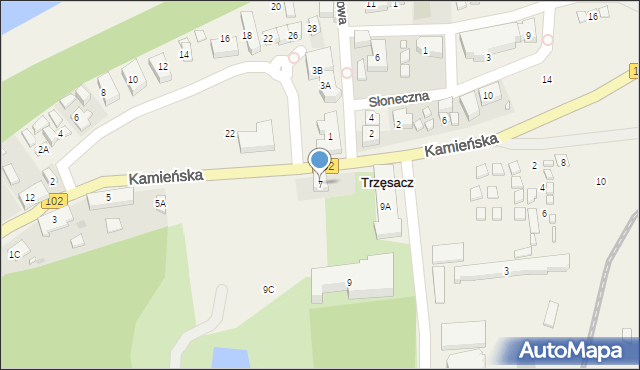 Trzęsacz, Kamieńska, 7, mapa Trzęsacz