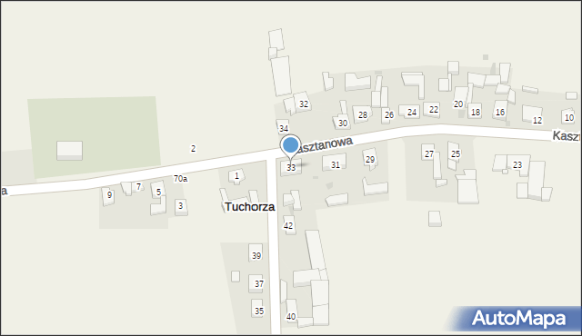 Tuchorza, Kasztanowa, 33, mapa Tuchorza