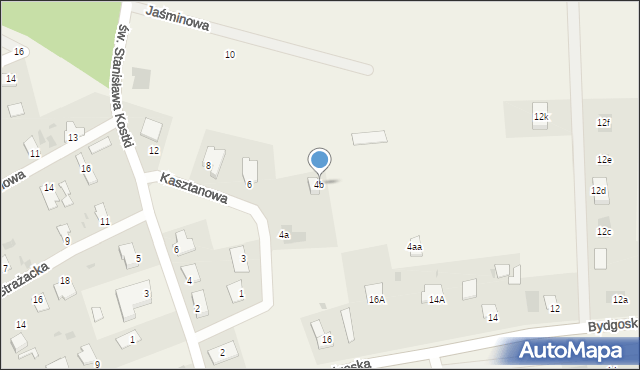 Tur, Kasztanowa, 4b, mapa Tur