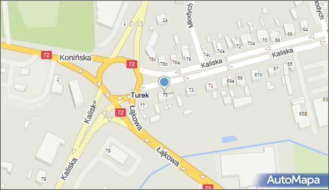 Turek, Kaliska, 75, mapa Turka