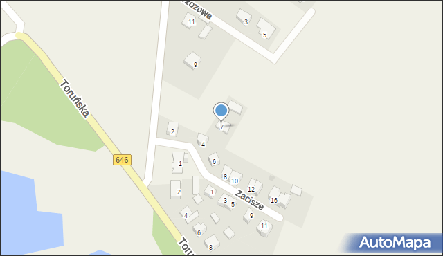 Turzno, Kasztanowa, 7, mapa Turzno