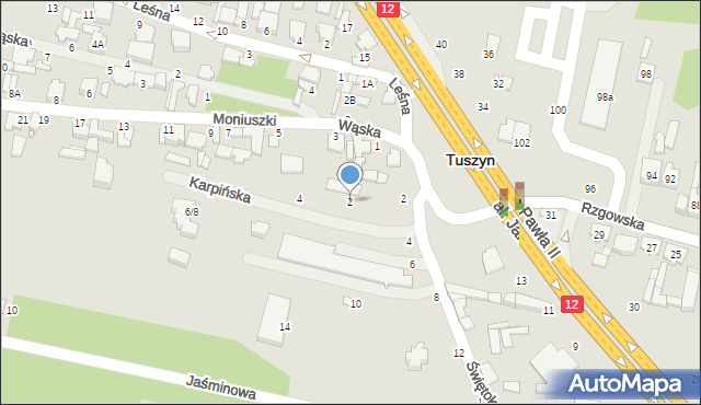 Tuszyn, Karpińska, 2, mapa Tuszyn