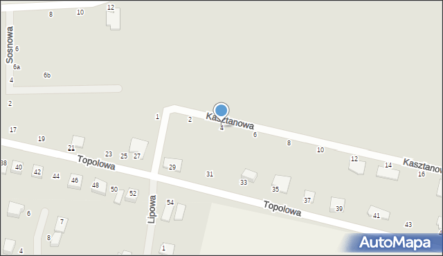 Tychowo, Kasztanowa, 4, mapa Tychowo