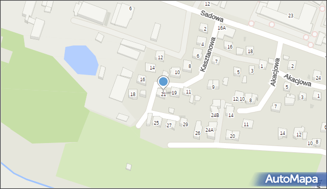 Tychy, Kasztanowa, 21, mapa Tychów