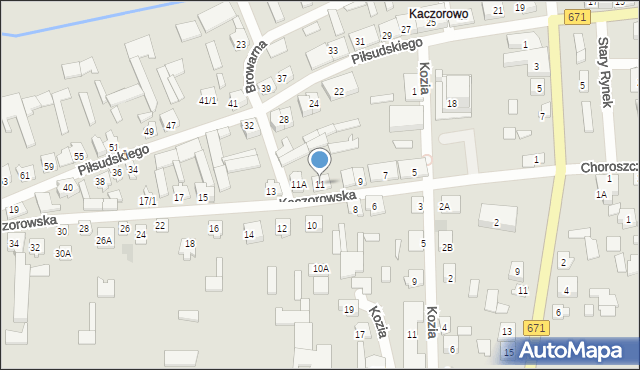 Tykocin, Kaczorowska, 11, mapa Tykocin