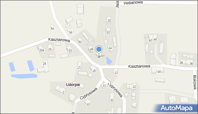 Udorpie, Kasztanowa, 46, mapa Udorpie