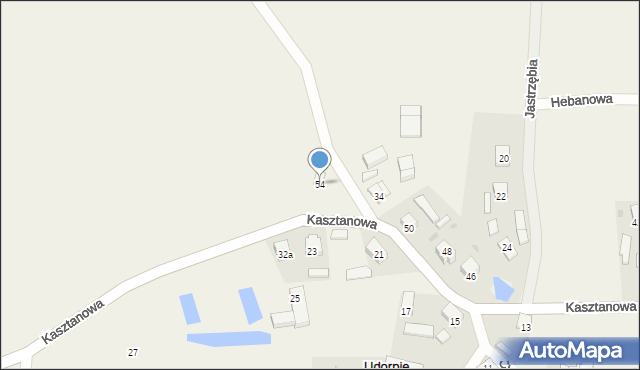 Udorpie, Kasztanowa, 54, mapa Udorpie