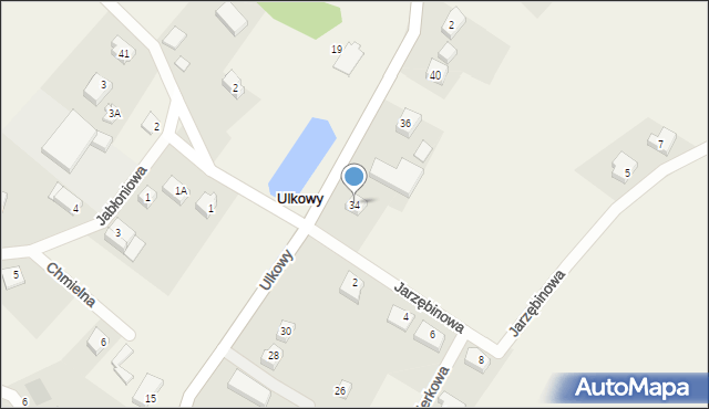 Ulkowy, Kasztanowa, 34, mapa Ulkowy