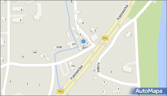 Ustroń, Katowicka, 243, mapa Ustroń