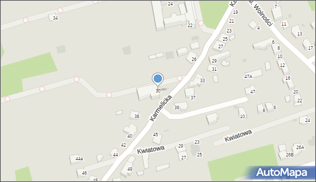 Wadowice, Karmelicka, 30, mapa Wadowice