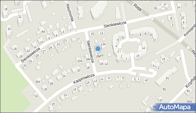 Wągrowiec, Kasprowicza Jana, 16A, mapa Wągrowiec