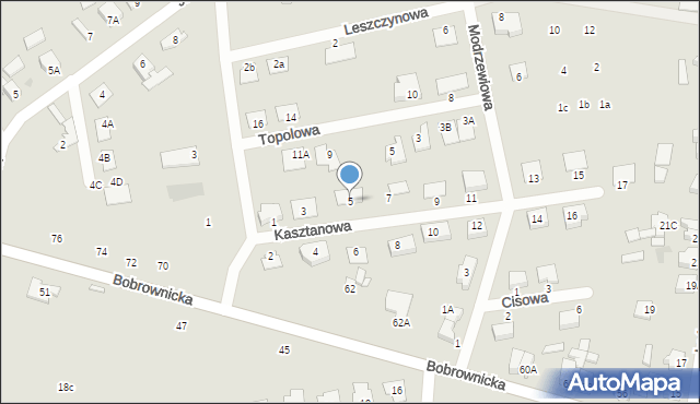 Wągrowiec, Kasztanowa, 5, mapa Wągrowiec