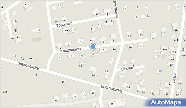 Wągrowiec, Kasztanowa, 8, mapa Wągrowiec