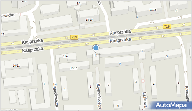 Warszawa, Kasprzaka Marcina, 11, mapa Warszawy