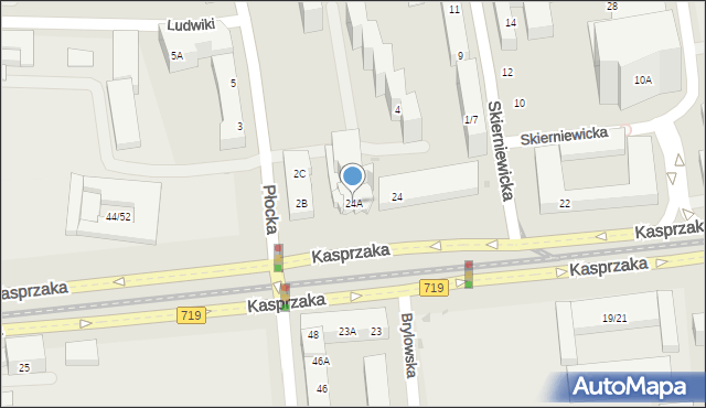 Warszawa, Kasprzaka Marcina, 24A, mapa Warszawy