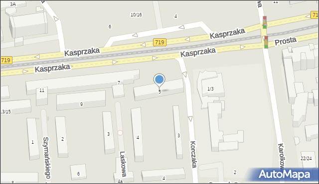 Warszawa, Kasprzaka Marcina, 5, mapa Warszawy