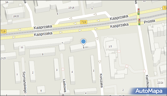 Warszawa, Kasprzaka Marcina, 5, mapa Warszawy