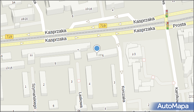 Warszawa, Kasprzaka Marcina, 7u, mapa Warszawy