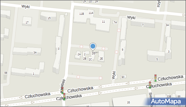 Warszawa, Karabeli, 2G, mapa Warszawy