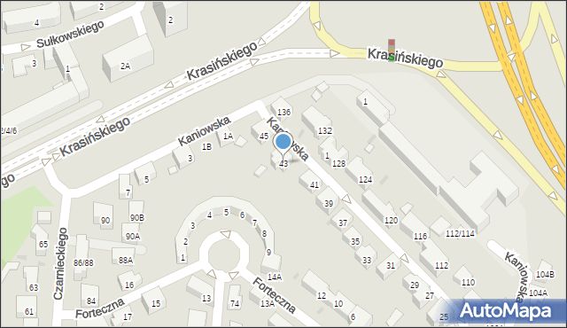 Warszawa, Kaniowska, 43, mapa Warszawy