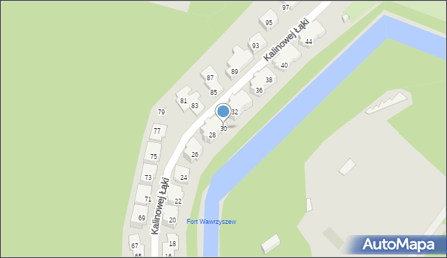 Warszawa, Kalinowej Łąki, 30, mapa Warszawy